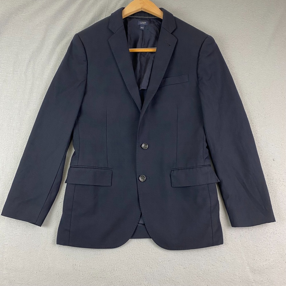 J Crew Jacket Mens 38S Black Ludlow Loro Piana Italian 100% Wool Blazer Suit